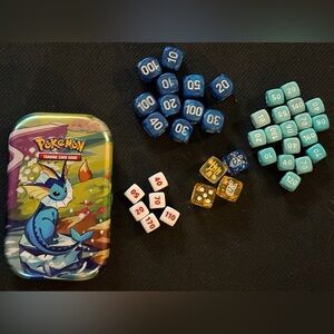 Pokemon Dice Set(s) and LE Eevelution tin